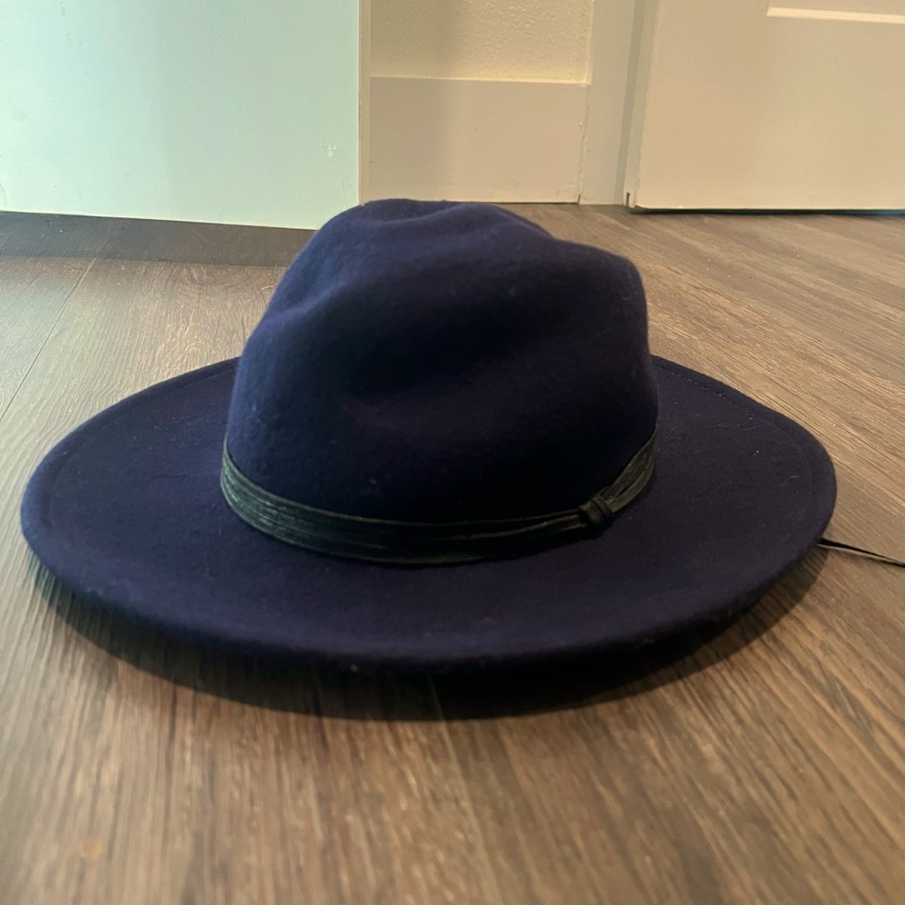 Navy wool rancher hat